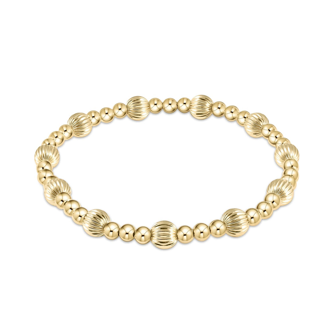 eNewton extends | Dignity Gold Sincerity Pattern 5mm Bead Bracelet