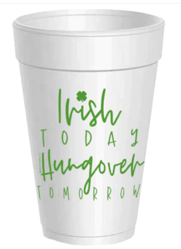 St. Patrick's Styrofoam Cups