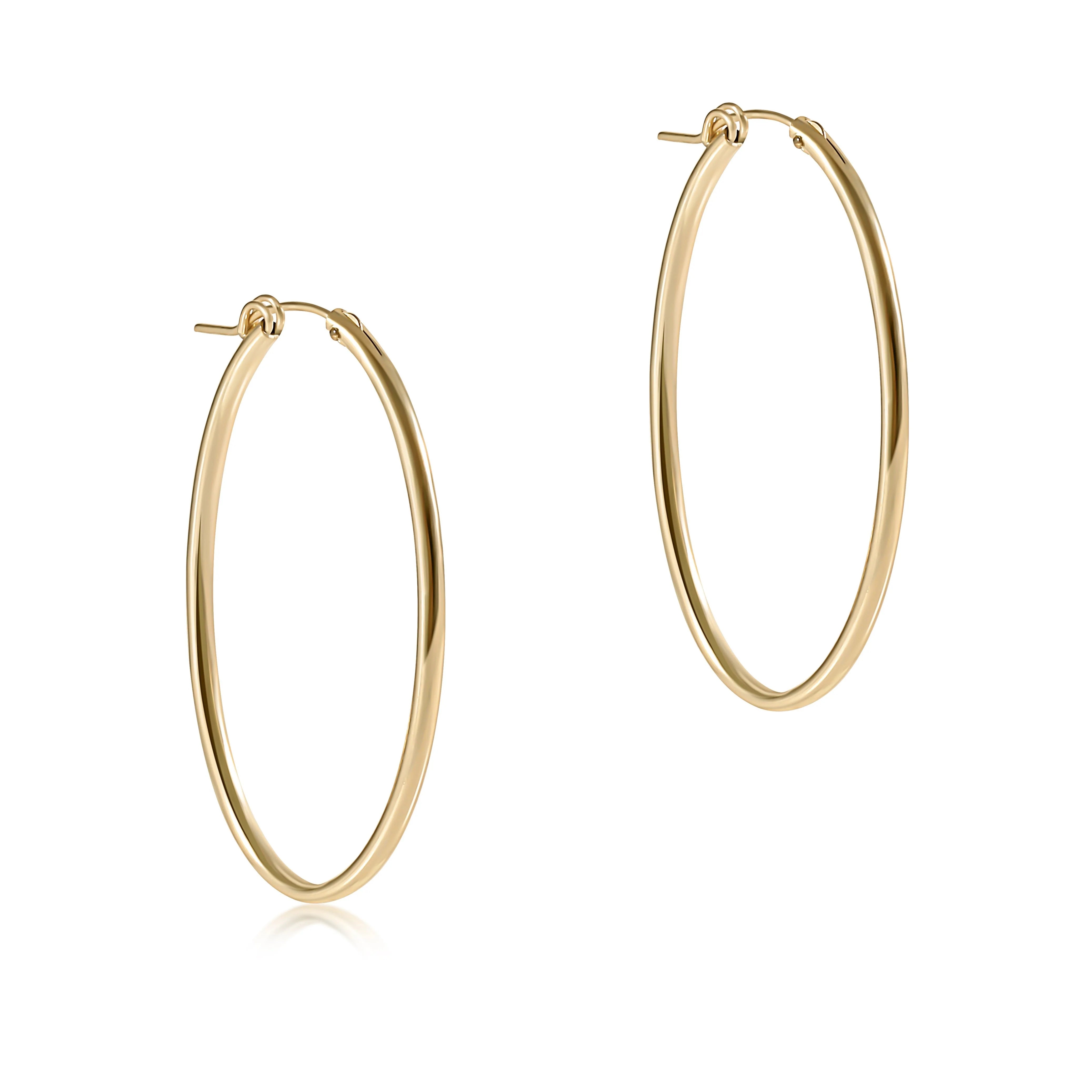 eNewton | 1'' Oval Gold Hoop - Smooth