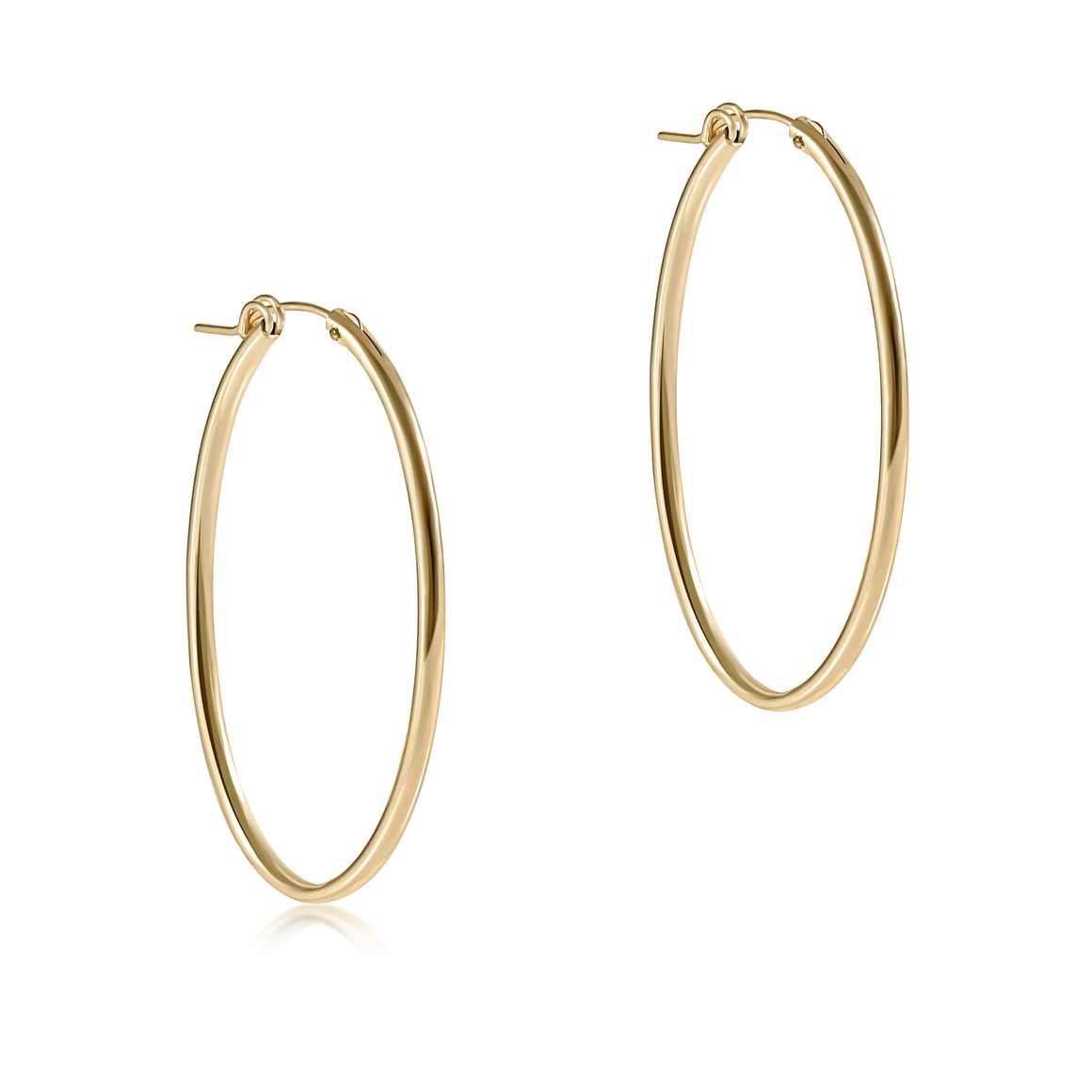 2'' Oval Gold Hoop - Smooth