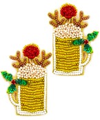 Golden Stella | Christmas Rein-Beer Beaded Earrings