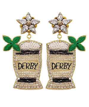 Beaded Derby Day Mint Julep Earrings