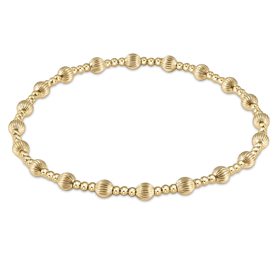 Dignity Sincerity Pattern 4mm Bead Bracelet- Gold