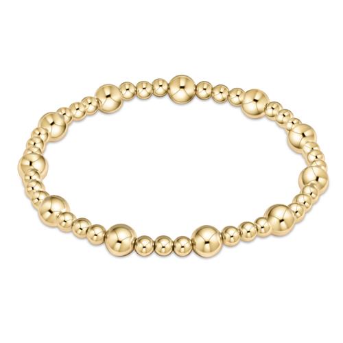 Extends Classic Dignity Sincerity Pattern 4mm Bead Bracelet - Gold