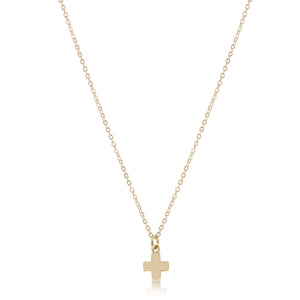 E Newton Necklace Classic 16" signature cross small gold charm