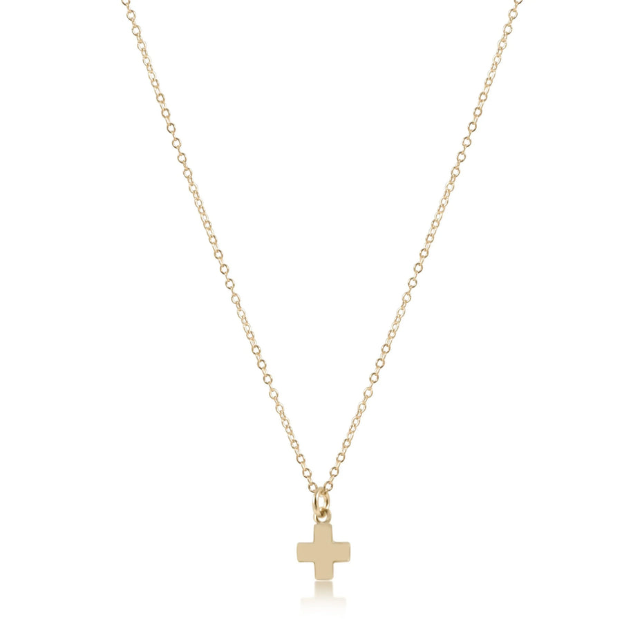 eNewton | Necklace Classic 16" Signature Cross Small Gold Charm