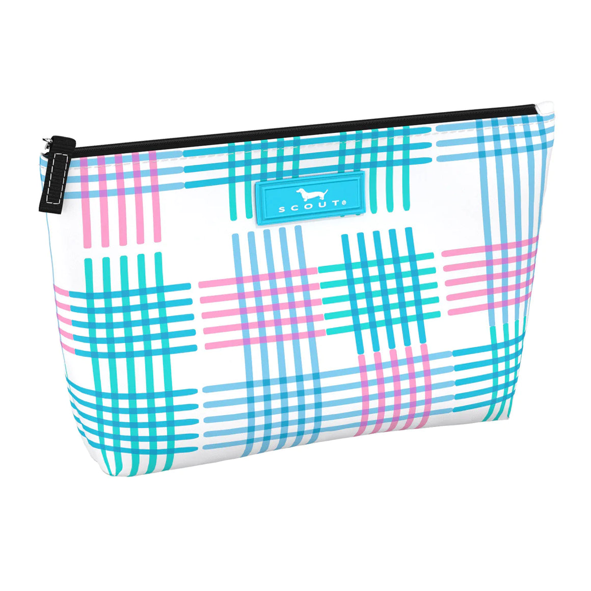 Scout Clear Pencil Bag-Navy Gingham