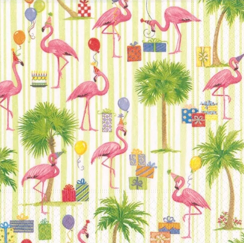 Caspari | Party Flamingos Cocktail Napkins