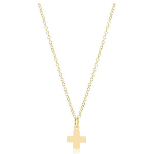 eNewton | 16" Signature Cross Charm Gold Necklace
