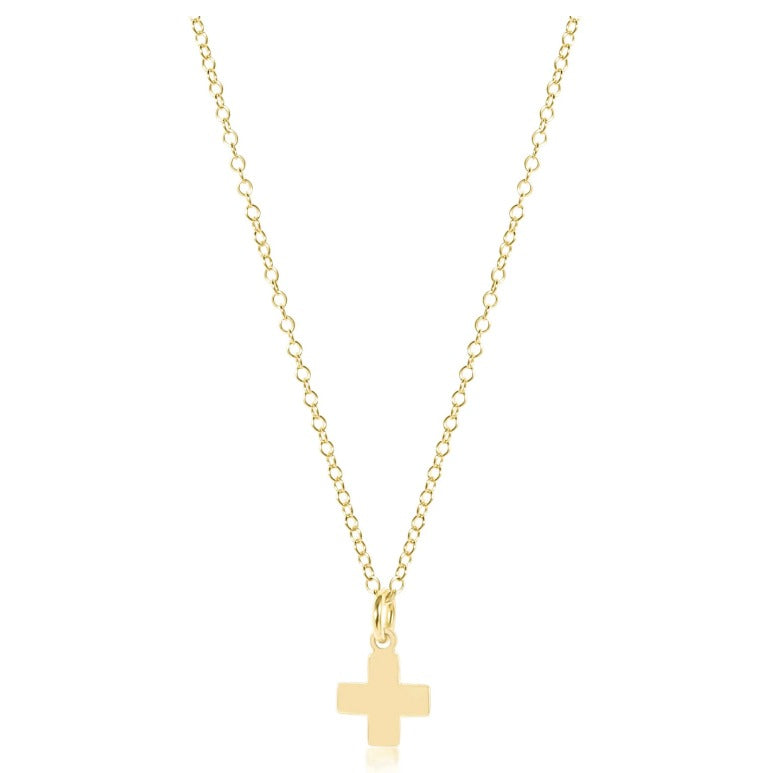 eNewton | 16" Signature Cross Charm Gold Necklace