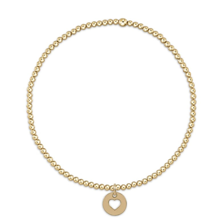 eNewton | Classic Gold 2mm Bead Bracelet - Love Small Gold Disc