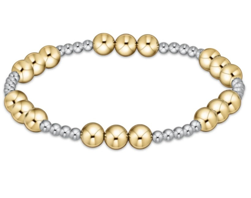 eNewton | Classic Joy 6mm Bead Bracelet - Mixed Metal
