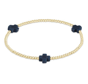 Extends Signature Cross Gold Pattern 3mm Bead Bracelet