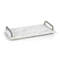 Zodax Marble Tray with Woven Silver Handles