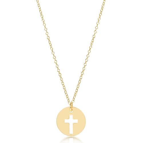 16" Necklace Gold - Blessed Gold Disc