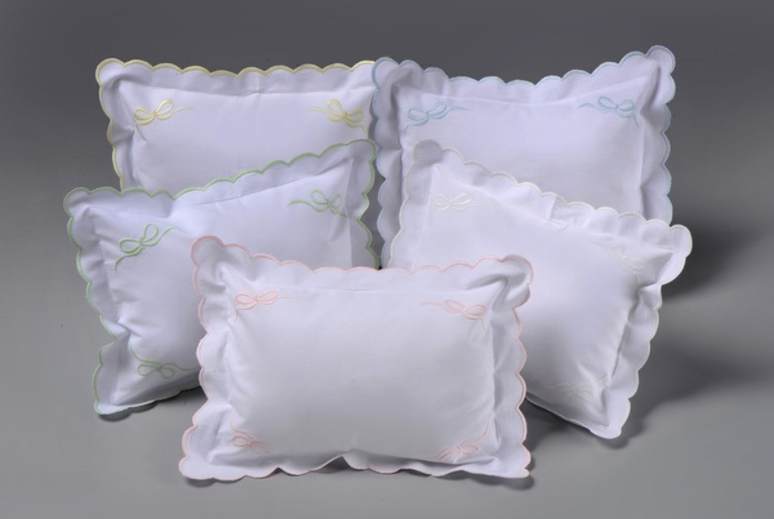 White Bow Baby Pillow