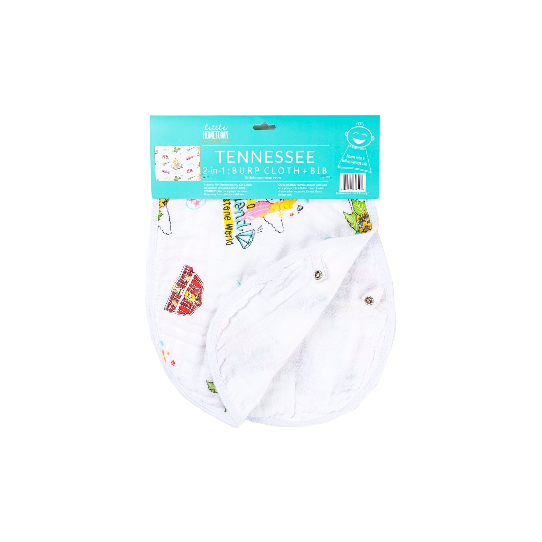 Little Hometown | TN Baby Burp/Bib Floral