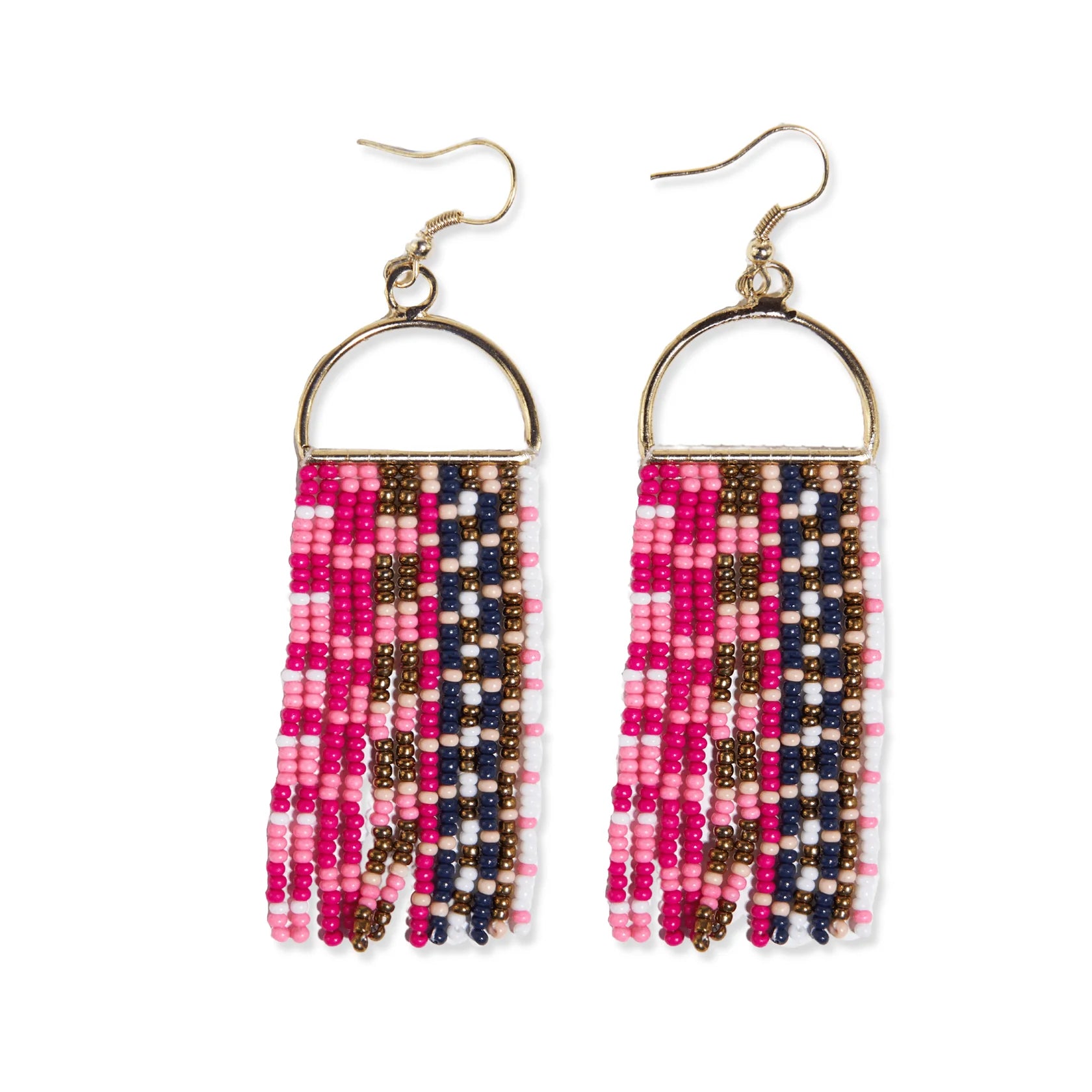 INK+ALLOY Allison Horizontal Stripe Beaded Fringe Earrings