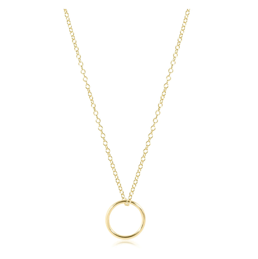 16” Halo Gold Charm Necklace