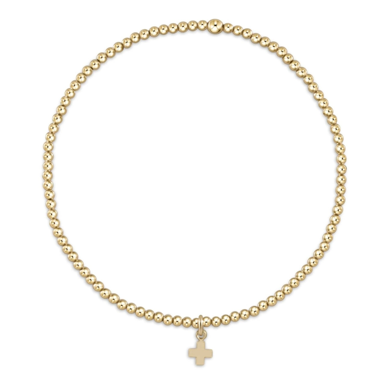 egirl | Classic Gold 2mm Bracelet - Signature Cross Small Gold Charm