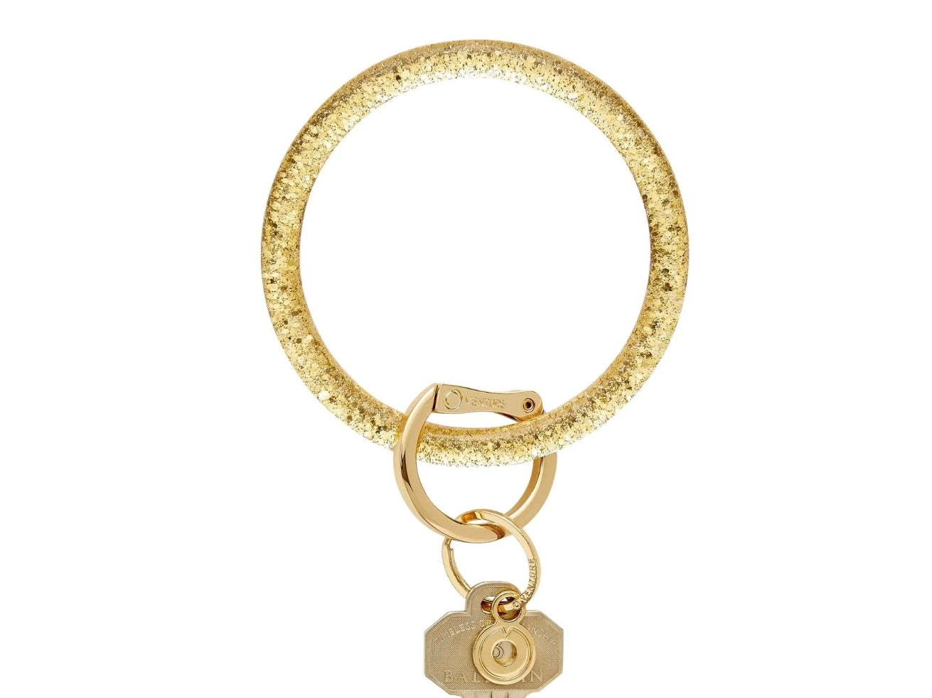 Silicone Big O Key Ring - Rose Gold Confetti