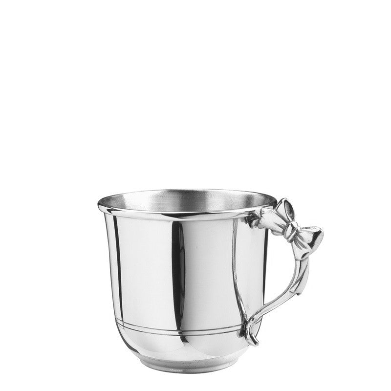 PEWTER BOW HANDLED BABY CUP