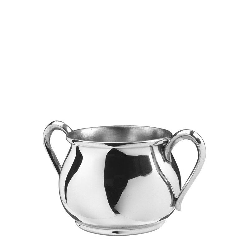 PEWTER BULDGED DOUBLE HANDLE BABY CUP