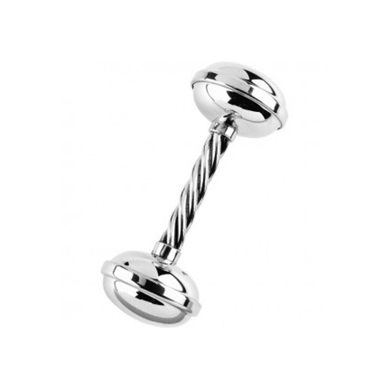 PEWTER TWISTED HANDLE RATTLE