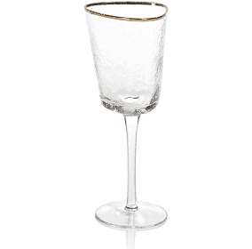 Zodax Apertivo Triangular Wine Glasses with Gold Rim