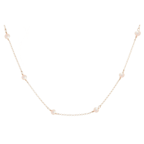 eNewton | 15" Choker Simplicity Chain Gold - 4mm Bead Pearl