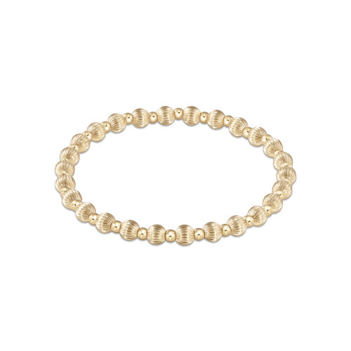 Dignity Grateful Pattern 5mm Bead Bracelet - Gold